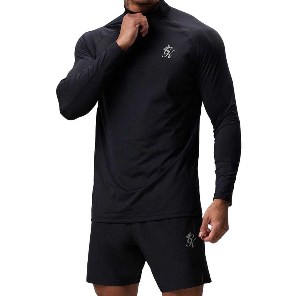 Gym King Mens Energy Quarter Zip  Athletic Top / Black